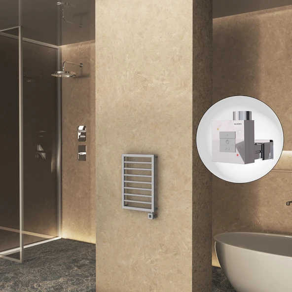 NAXOS Elektrikli Havlupan 450x655 Gri 7012 Texture (KTX1 Termostat) 300W ürün görseli 1