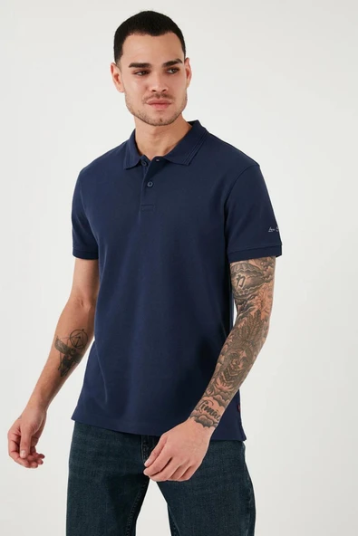 Regular Fit Erkek Lacivert Polo Yaka T Shirt  A9451-0001 - 4