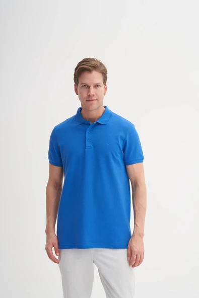 Cazador Erkek T-shirt Polo Yaka 4613 CIVIT MAVISI - Resim 2