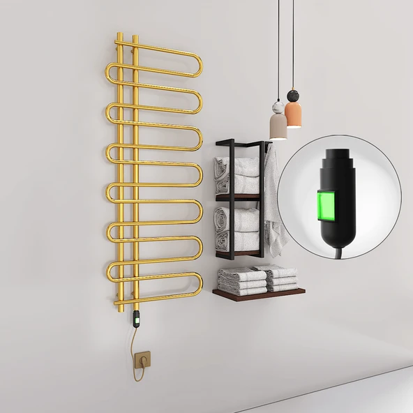 ZANTE Elektirikli Havlupan 600x1400  Altın (OnOff Düğmeli) 300W
