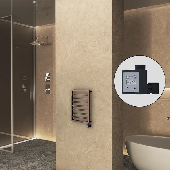 NAXOS Elektrikli Havlupan 450x655 Rose Gold Parlak (KTX3 Termostat) 200W ürün görseli 1