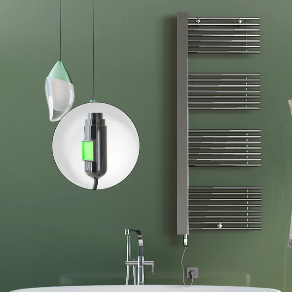 MALE Elektrikli Havlupan 600x1600  Krom (OnOff Düğmeli) 600W ürün görseli 1