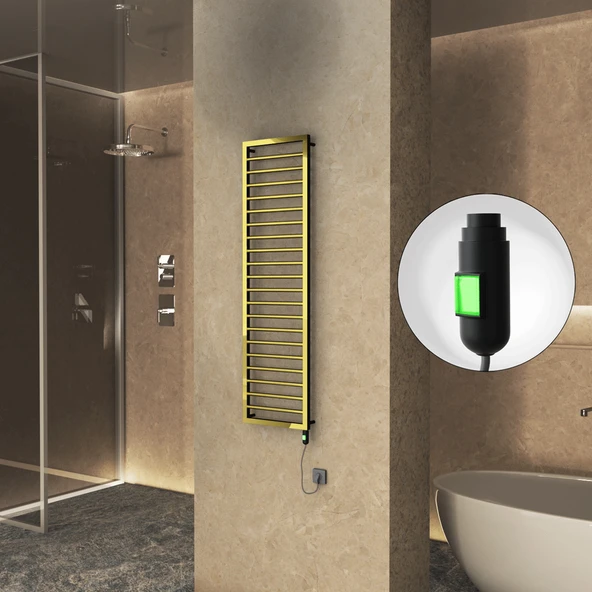 NAXOS Elektrikli Havlupan 500x1655 Altın  (OnOff Düğmeli) 600W ürün görseli 1