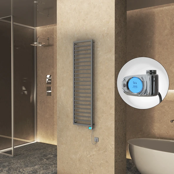 NAXOS Elektrikli Havlupan 500x1655 Antrasit Texture (Musa Termostat) 600W ürün görseli 1