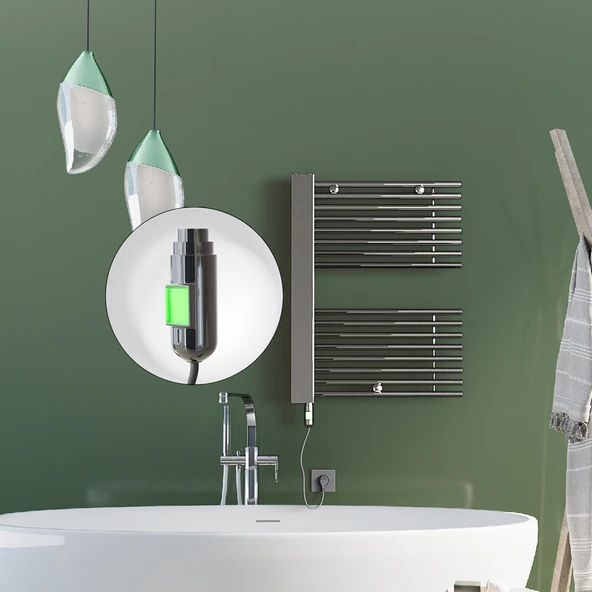MALE Elektirikli Havlupan 600x800  Krom (OnOff Düğmeli) 300W