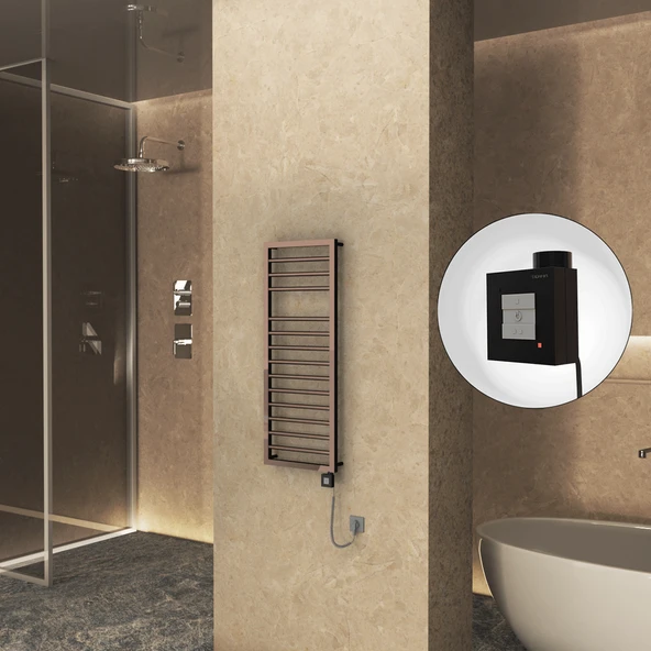 NAXOS Elektrikli Havlupan 500x1193 Rose Gold Parlak (KTX1 Termostat) 300W Spiral Kablolu ürün görseli 1