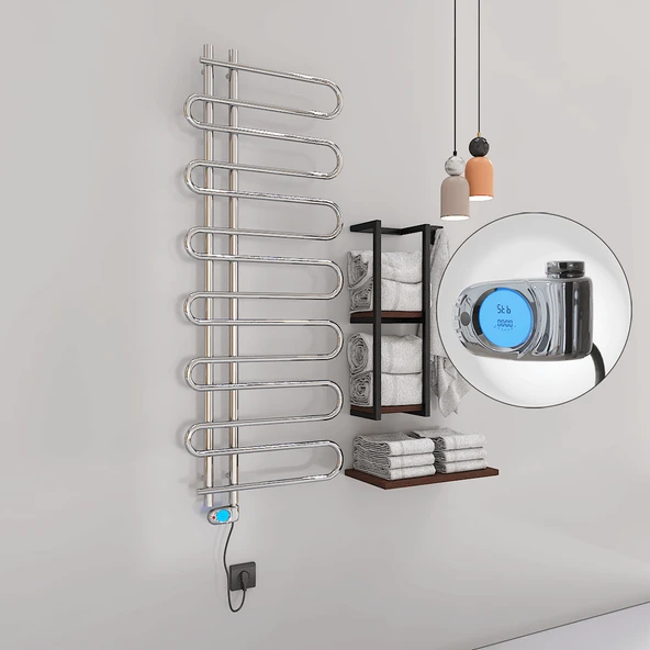 ZANTE Elektrikli Havlupan 600x1400  Krom (Musa Termostat) 300W ürün görseli 1