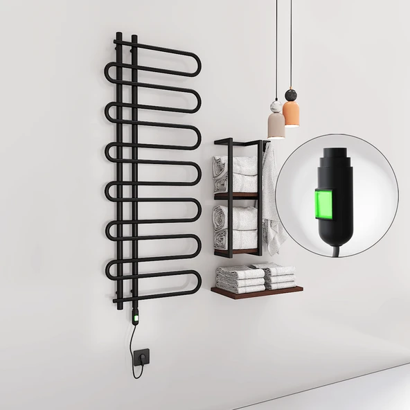 ZANTE Elektrikli Havlupan 600x1400  Siyah (OnOff Düğmeli) 600W