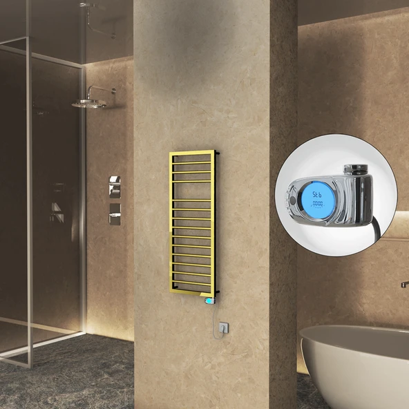 NAXOS Elektrikli Havlupan 500x1193 Altın  (Musa Termostat) 300W