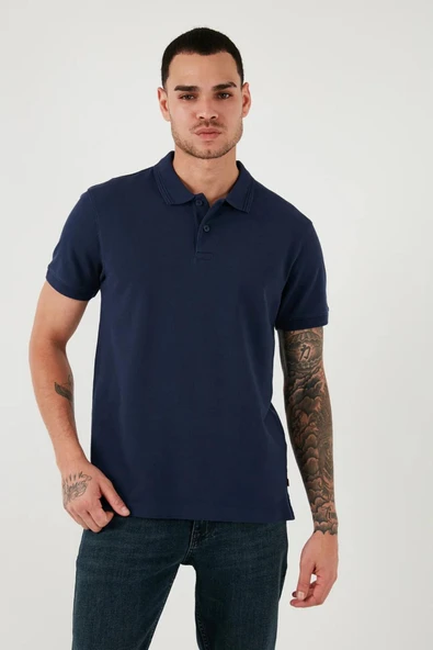 Regular Fit Erkek Lacivert Polo Yaka T Shirt  A9451-0001