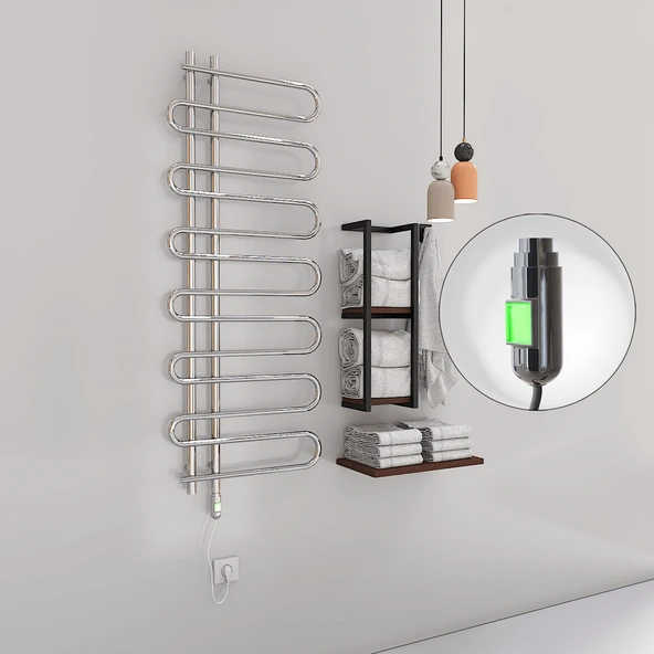 ZANTE Elektrikli Havlupan 600x1400  Krom (OnOff Düğmeli) 300W - 1