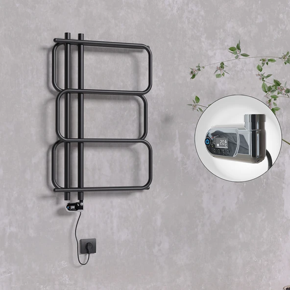 MATSU Elektrikli Havlupan 540x884  Siyah (Thesis Termostat) 300W ürün görseli 1