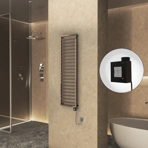 NAXOS Elektrikli Havlupan 500x1655 Rose Gold Parlak (KTX1 Termostat) 600W Spiral Kablolu ürün görseli 1