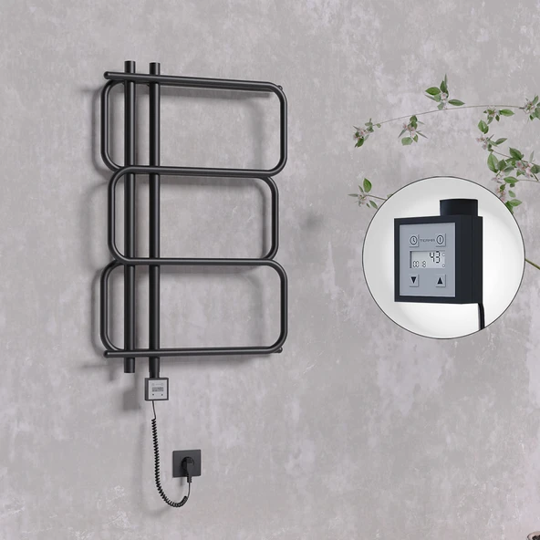 MATSU Elektrikli Havlupan 540x884  Siyah (KTX3 Termostat) 300W Spiral Kablolu ürün görseli
