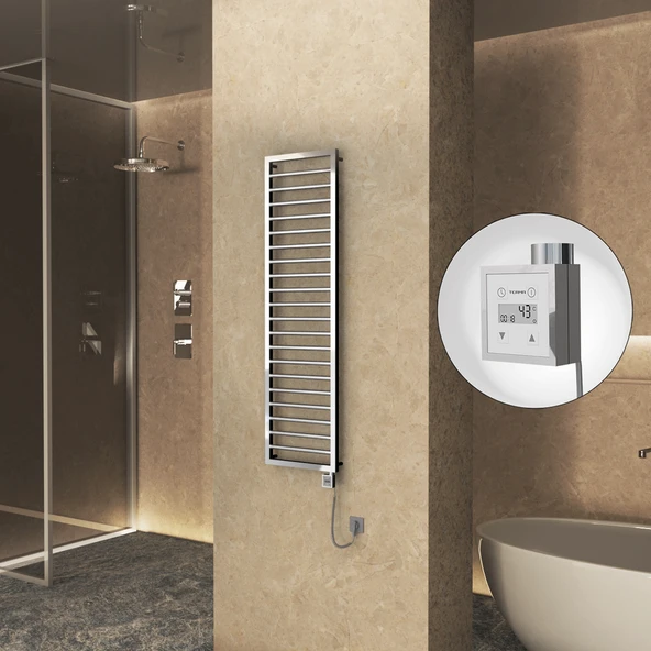 NAXOS Elektrikli Havlupan 500x1655 Krom  (KTX3 Termostat) 600W Spiral Kablolu ürün görseli 1