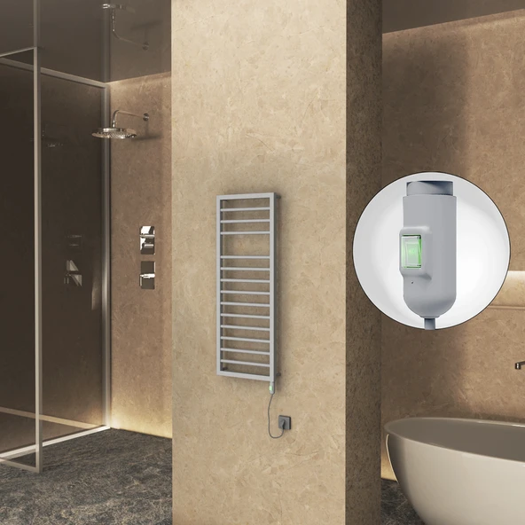 NAXOS Elektrikli Havlupan 500x1193 Gri 7012 Texture (OnOff Düğmeli) 600W ürün görseli 1