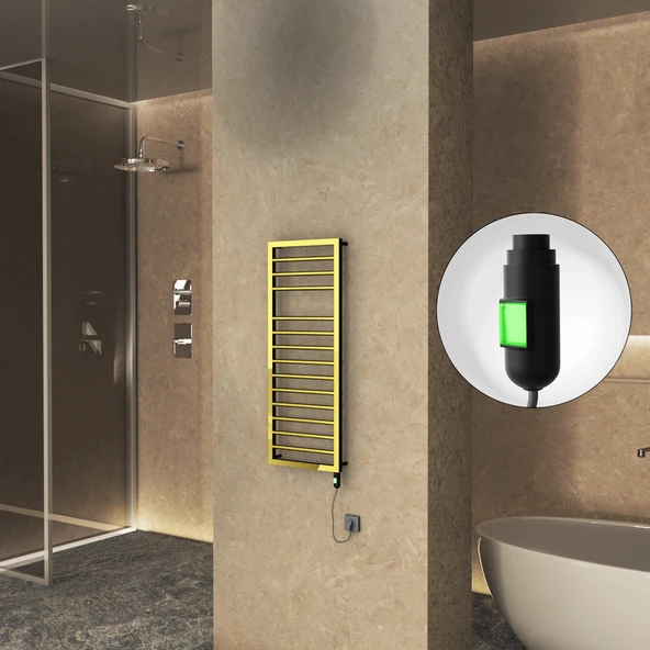 NAXOS Elektrikli Havlupan 500x1193 Altın  (OnOff Düğmeli) 300W ürün görseli 1