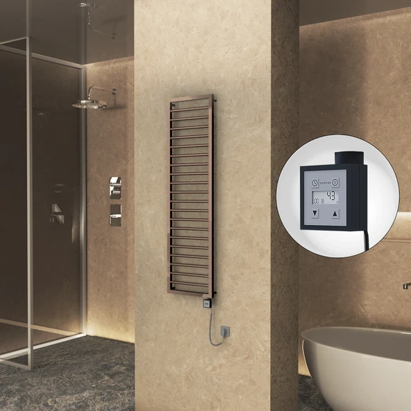 NAXOS Elektrikli Havlupan 500x1655 Rose Gold Parlak (KTX3 Termostat) 600W Spiral Kablolu ürün görseli 1