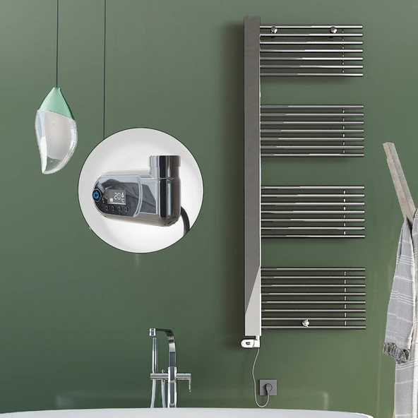 MALE Elektrikli Havlupan 600x1600  Krom (Thesis Termostat) 600W ürün görseli 1