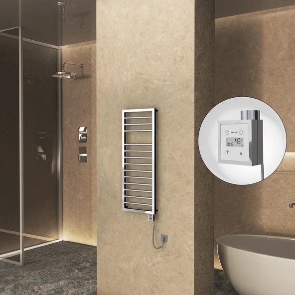 NAXOS Elektrikli Havlupan 500x1193 Krom  (KTX3 Termostat) 300W Spiral Kablolu ürün görseli 1