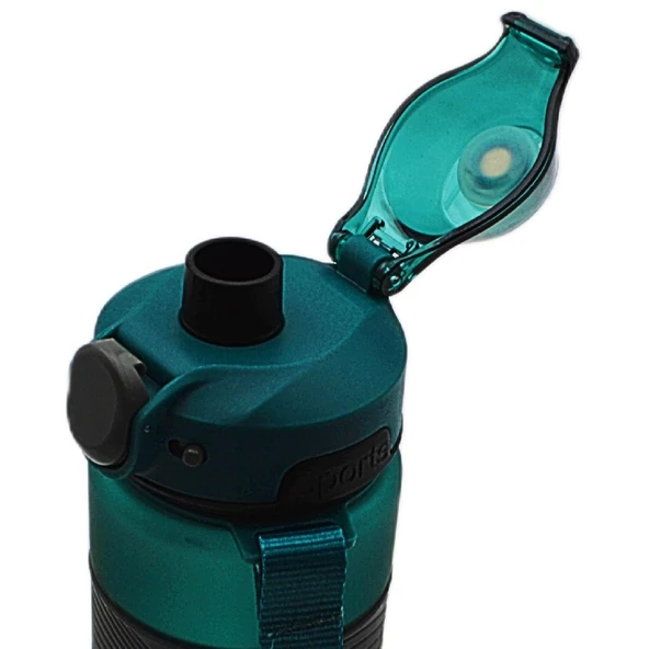 Noki Tritan Soft Touch Auto Kapak Silikon Bantlı Askılı Matara 750 ml (T-0121) - 8