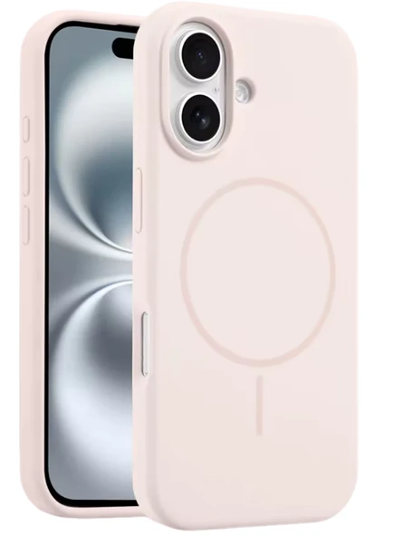 iPhone 16 Uyumlu MagSafe Silikon Kılıf – Lansman İçi Kadife Dokulu, Kablosuz Şarj Destekli, Rose