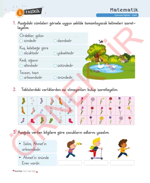 4. Sınıf 4x4'lük Tatil Tekrar Seti | 12 Fasikül+Bilişsel Etkinlikler-2025 - Resim 5