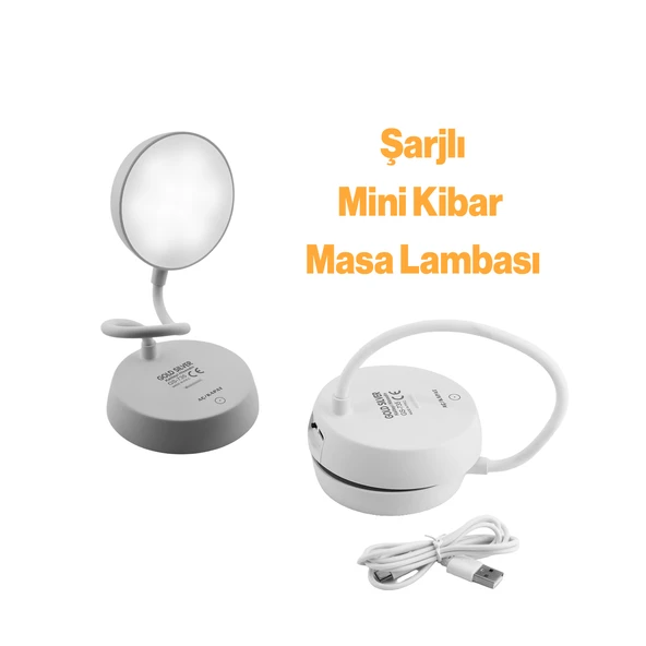 Şarjlı Akrobat 360° Masa Üstü Lamba 3 Kademe Dokunmatik Çalışma Okuma Işığı Gece Lambası Soft Işık - Resim 4