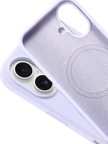 iPhone 16 Uyumlu MagSafe Silikon Kılıf – Lansman İçi Kadife Dokulu, Kablosuz Şarj Destekli, Rose - 2