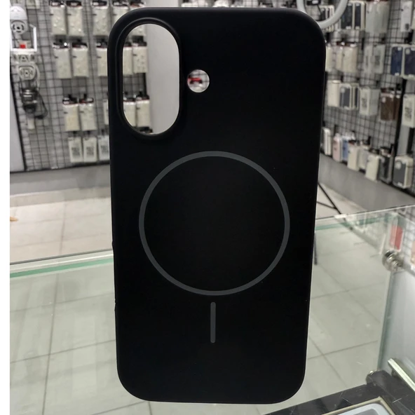 iPhone 16 MagSafe Yumuşak Silikon Kılıf – Lansman İçi Kadife Dokulu, Kablosuz Şarj Destekli Siyah