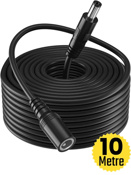 EC-10 AWG23 10 Metre Power Güç Uzatma Kablosu – 12V DC Wifi Kamera Modem Kayıt Cihazı Uyumlu ürün görseli 1
