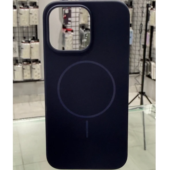 iPhone 15 Pro Max MagSafe Yumuşak Silikon Kılıf – Lansman İçi Kadife Dokulu, Kablosuz Şarj Destekli Lacivert