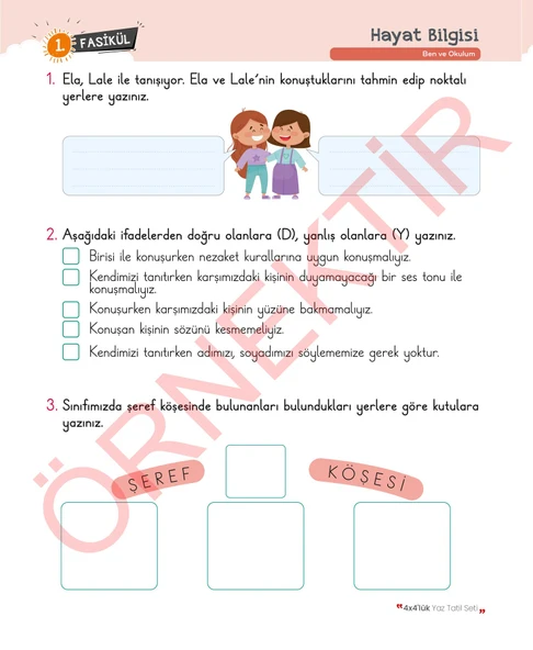 3. Sınıf 4x4'lük Tatil Tekrar Seti | 12 Fasikül+Bilişsel Etkinlikler-2025 - Resim 6