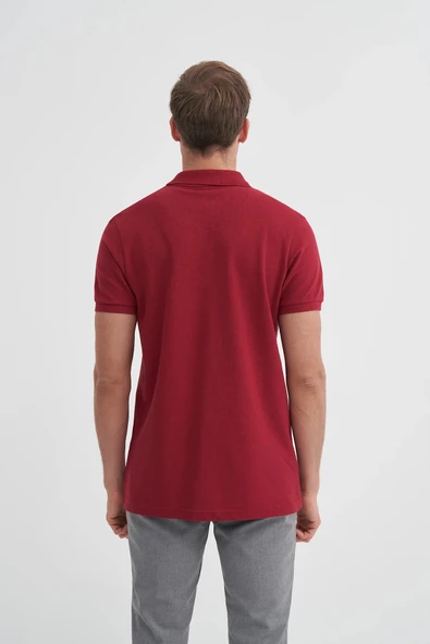 Cazador Erkek T-shirt Polo Yaka 4613 Bordo - Resim 3