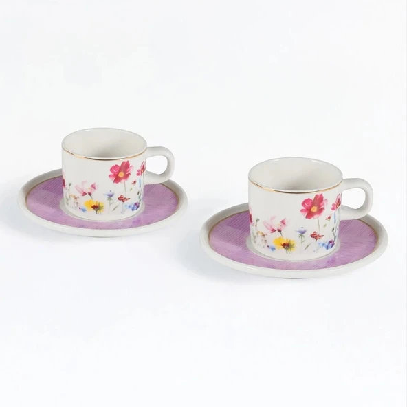 Güral Porselen Mental 4 Parça Kahve Fincan Takımı 7091 - 2