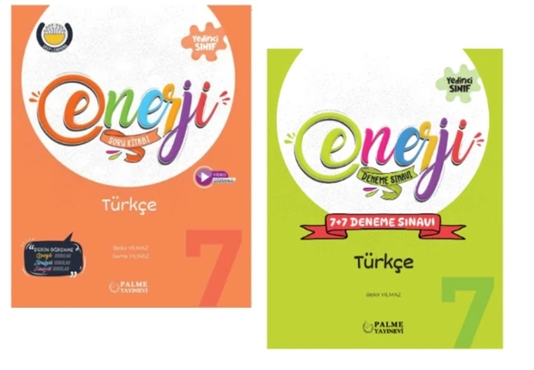 PALME YAYINLARI 7.SINIF ENERJİ TÜRKÇE SORU KİTABI - ENERJİ TÜRKÇE 7+7 DENEME KİTABI