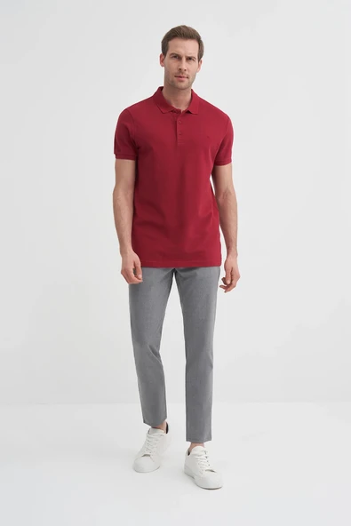 Cazador Erkek T-shirt Polo Yaka 4613 Bordo - Resim 2
