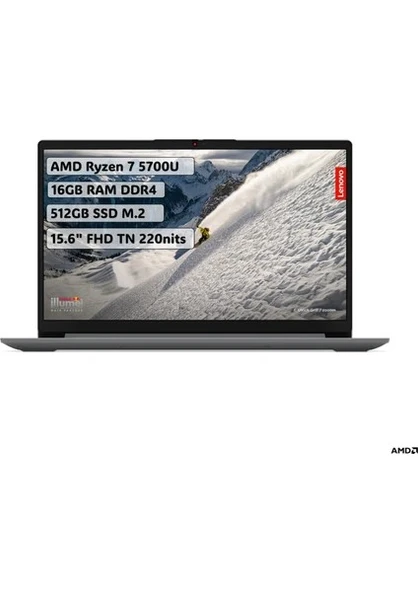 Lenovo IdeaPad 1 15ALC7 82R400R4TR Ryzen 7 5700U 16GB 512GB 15.6" FHD Dos