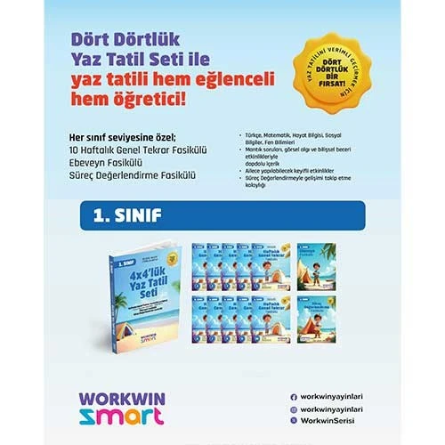 1. Sınıf 4x4'lük Tatil Tekrar Seti | 12 Fasikül+Bilişsel Etkinlikler-2025 - Resim 7