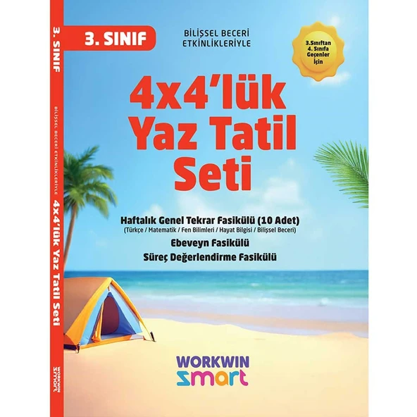 3. Sınıf 4x4'lük Tatil Tekrar Seti | 12 Fasikül+Bilişsel Etkinlikler-2025 ürün görseli 1