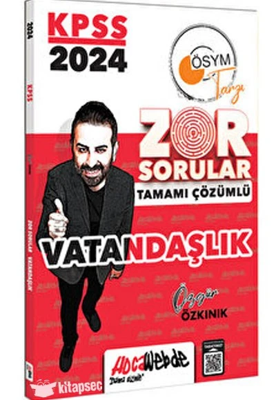 2024 KPSS GK Vatandaşlık Tamamı Çözümlü Zor Sorular HocaWebde Yayınları