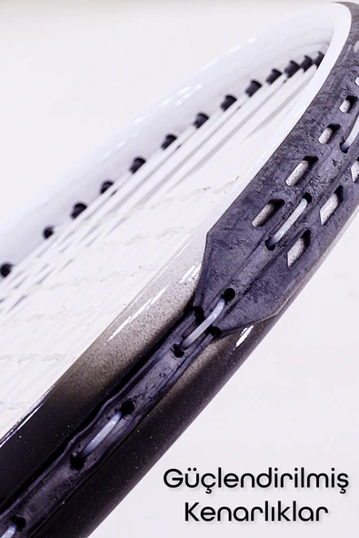 Deluxe 27 İnç Tenis Raketi Çantalı Yetişkin Tennis Racket L2 Grip 68 cm Neon Sarı 527 - 5