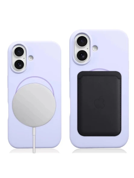 iPhone 16 MagSafe Yumuşak Silikon Kılıf – Lansman İçi Kadife Dokulu, Kablosuz Şarj Destekli Mavi - 3