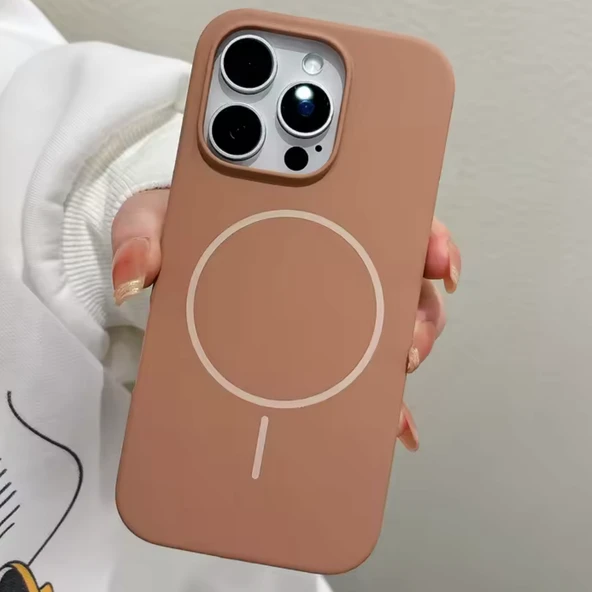 iPhone 15 Pro MagSafe Yumuşak Silikon Kılıf – Lansman İçi Kadife Dokulu, Kablosuz Şarj Destekli Rose - 6
