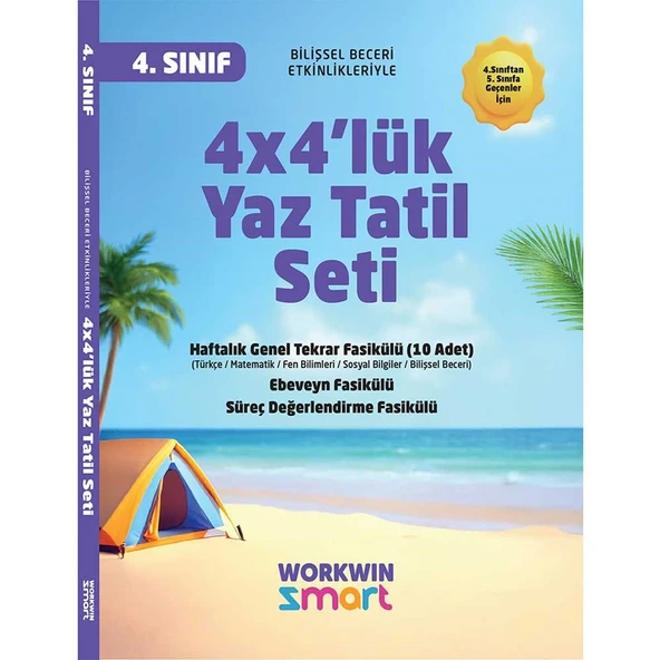 4. Sınıf 4x4'lük Tatil Tekrar Seti | 12 Fasikül+Bilişsel Etkinlikler-2025 ürün görseli 1