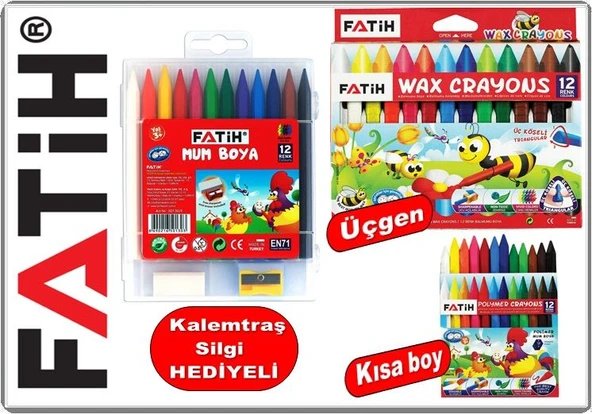 Fatih Mum Pastel Boya Polymer Crayons 12 Renk | 50130/F - 3