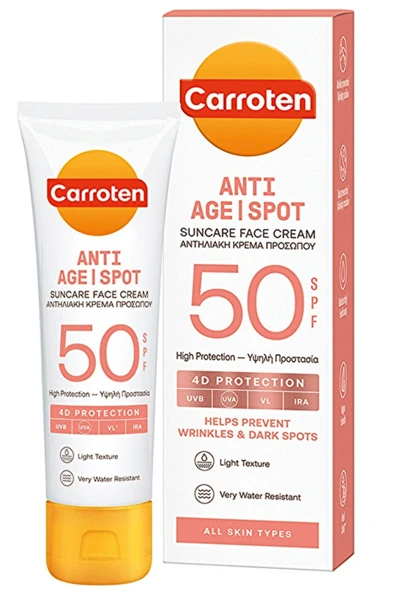 Carroten Anti-Age & Spot SPF 50 Yüz Güneş Kremi – Leke ve Yaşlanma Karşıtı Yüksek Koruma, 50 ml - 2