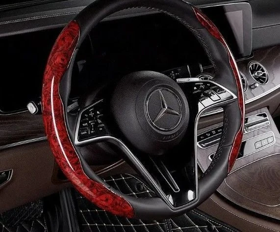 Ahşap Tasarımlı Direksiyon Simidi Koruma Kılıfı 2 li - Stokta Olan Renk Gönderilir - 3