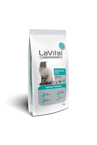 Lavital Sensitive Somonlu Yetişkin Kedi Maması 12 Kg
