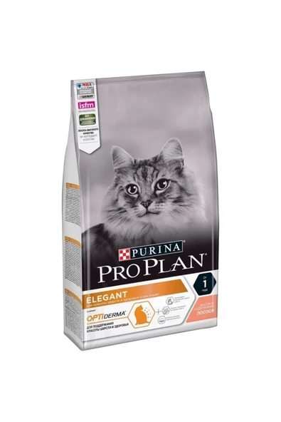 Pro Plan Derma Plus Elegant Somonlu Tüy Yumağı Önleyici Yetişkin Kedi Maması 10 Kg ürün görseli